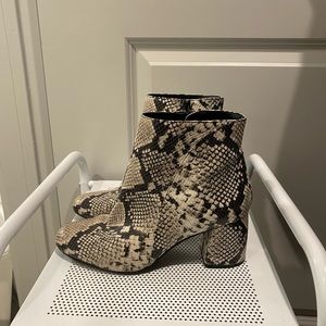 Snake skin ankle boots